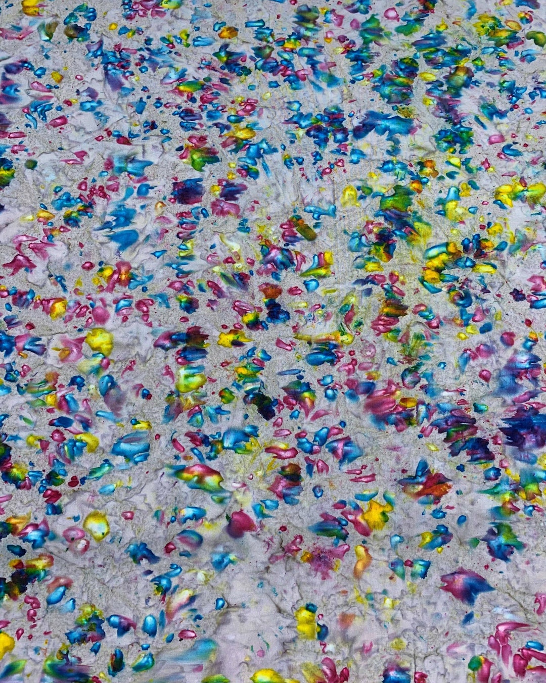 Blue Yellow Pink Ink Blot - Color Me Banyan - Banyan Batiks Studio for ...