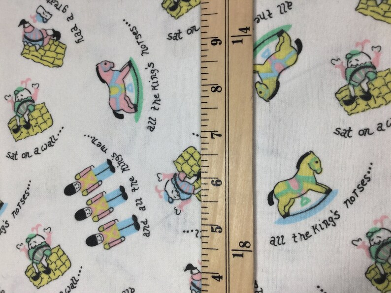 Pastel Humpty Dumpty Nursery Rhyme Cotton Flannel Fabric - Etsy