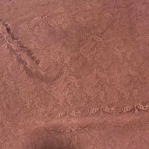 Hand Dyed Mahogany Brown PAISLEY - Silk Jacquard Fabric