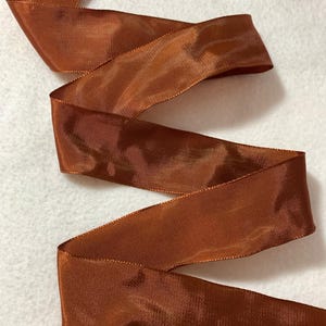 Copper Rust Wired Grosgrain Ribbon - 1.5&quot; wide - 1 Yard, 34&quot; long