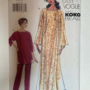 May include: Vintage Vogue sewing pattern 7335, featuring two garment designs. The pattern includes sizes 8-10-12. The cover displays illustrations of the finished garments, with the text "VERY EASY VOGUE" and "KOKO BEALL".