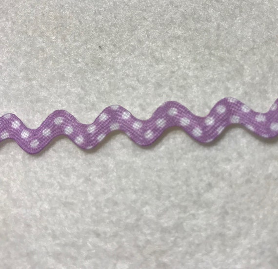 lavender none - Lavender Polka Dot Rick Rack Trim made in France 3/8" wide