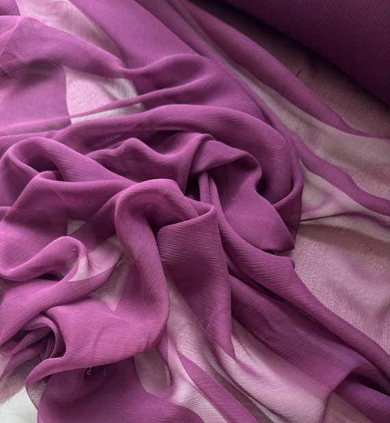 boysenberry chiffon fabric - Boysenberry Purple - Crinkle Silk Chiffon Fabric