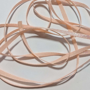 French VELVET Ribbon Lurex Metallic IRIDESCENT PEACH 2 yards x 5mm 1/4 inch