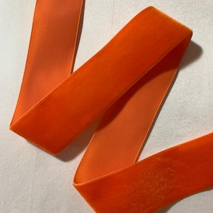 BRIGHT ORANGE French Velvet Ribbon (1 1/2" wide)