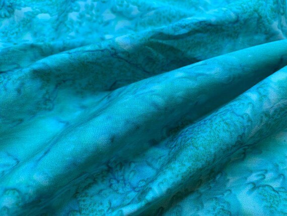 Teal/Sea Foam Green - Gemstone Batiks - Henry Glass & Co Cotton Fabric