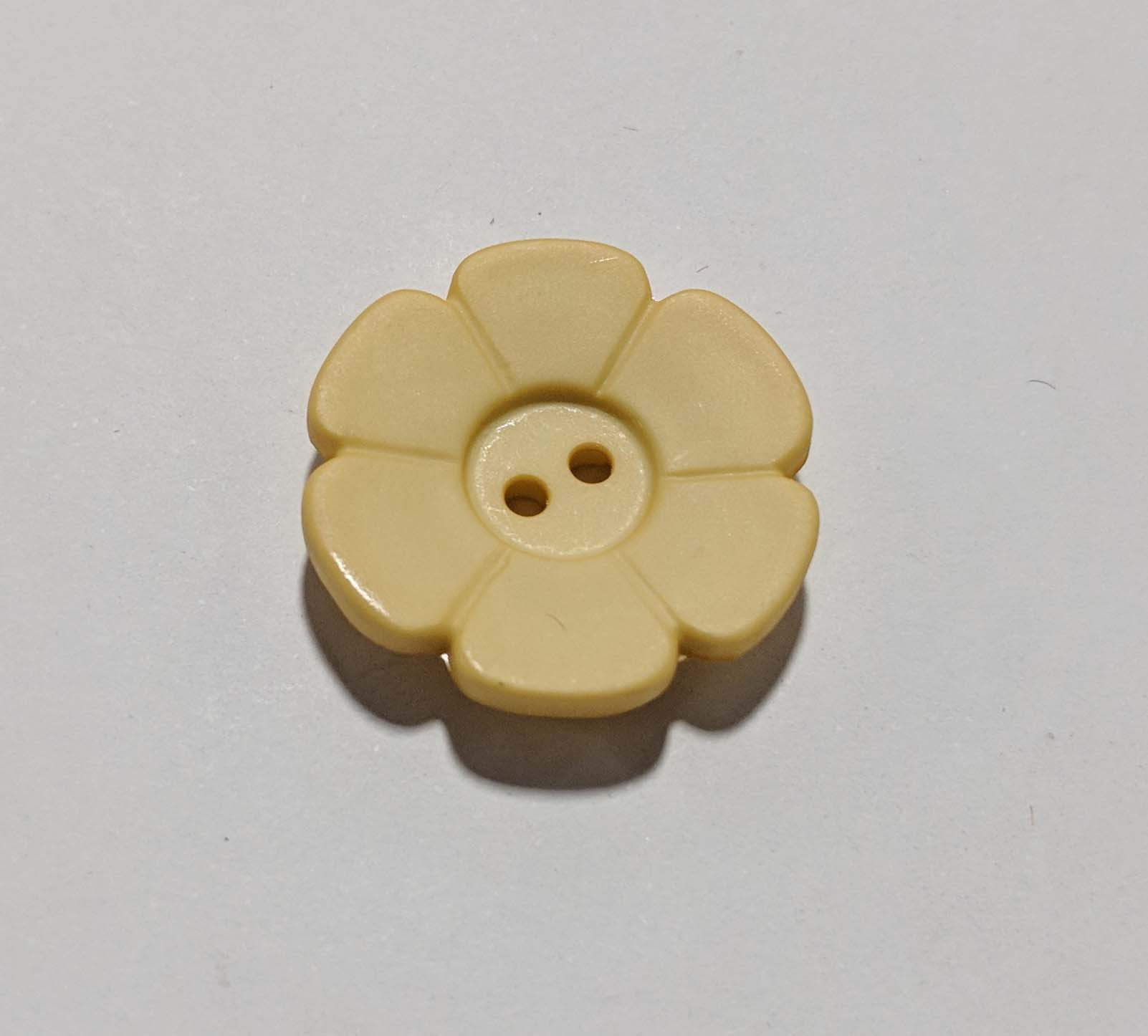 Lot De 10 Boutons Marguerite Jaune - Taille 21 Mm - Pour Couture Et Customisation