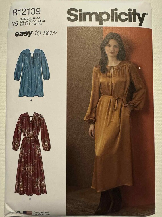 simplicity boho dress patterns Vintage Simplicity pattern 9486 70's Boho Dress Short and 