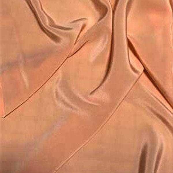 Peach - Tissu crêpe de chine en soie de 16mm