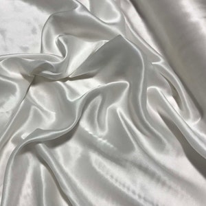 White - Sandwashed Silk Charmeuse Fabric