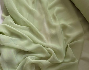 Verde pistacho - Tela de gasa de seda de 8 momme