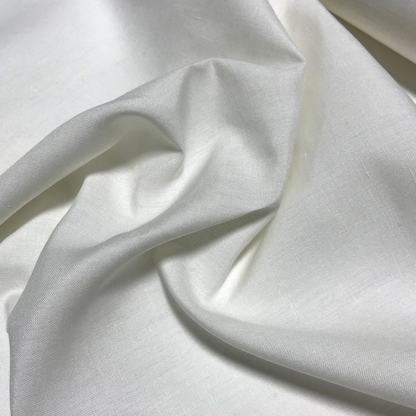 Tissu Costume Soie/Lin - Blanc Naturel