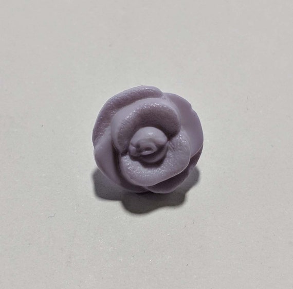 lavender none - Lavender Rose Flower Plastic Button - 15mm /1/2 inch - Dill Buttons - Set of 2