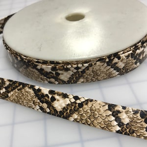 Beige Faux Reptile Leather Trim - Made in France (2 Widths to choose from)