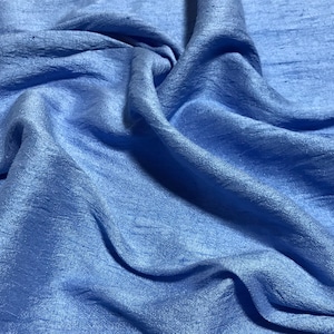 Hand Dyed Periwinkle Blue - Silk Dupioni Fabric