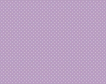White Swiss Dot On Lavender - Riley Blake Cotton Fabric