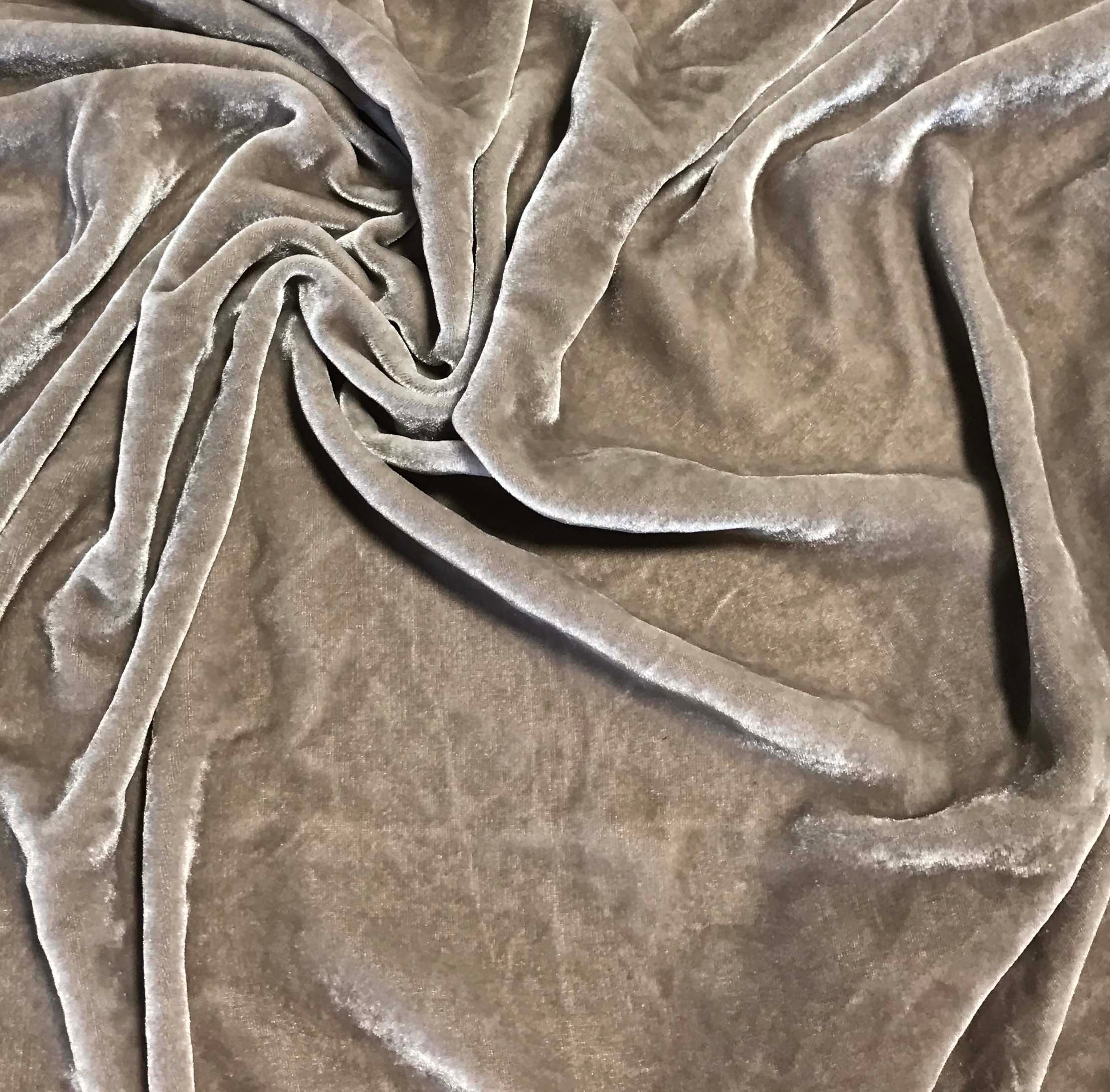  Quality Beige/Tan 100% Cotton Velvet Velour Fabric for