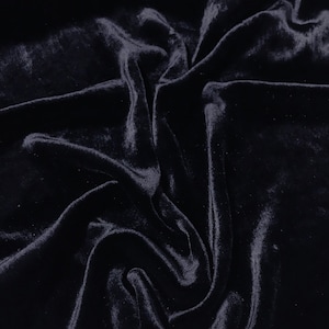 Tessuto in velluto di seta BLU NOTTE