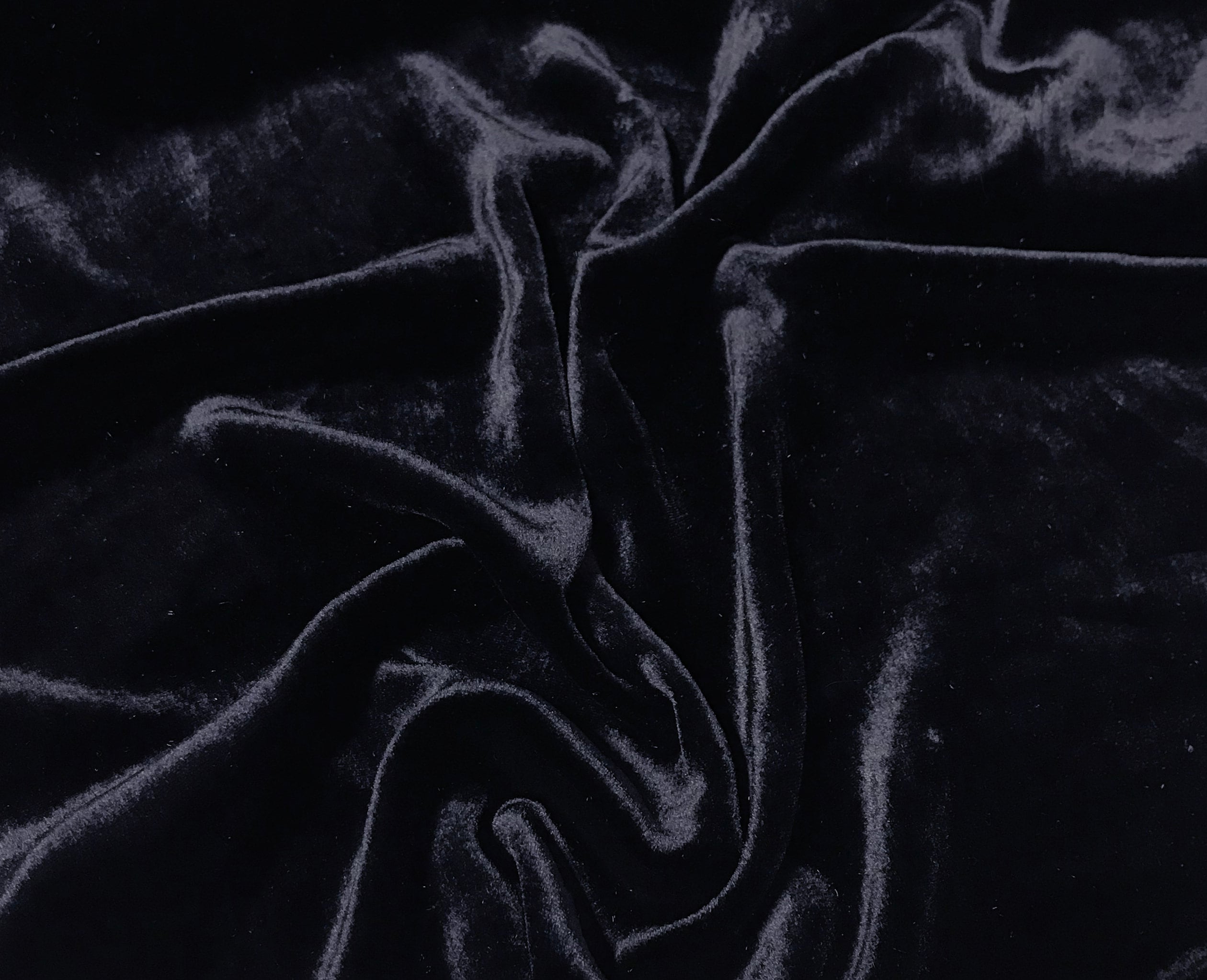 Midnight Blue Silk Wool Fabric main image 0