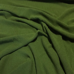 AVOCADO GREEN Hand Dyed Raw Silk Gauze NOIL Fabric