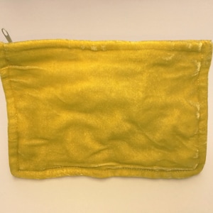 Sunshine Yellow Hand Dyed Silk Velvet Zipper Pouch