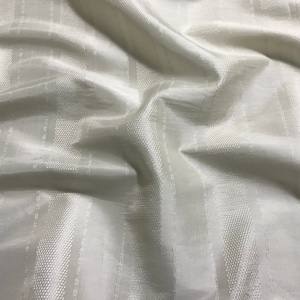Ivory Stripe - Faux Silk Taffeta Fabric