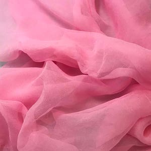 Silk Gauze Chiffon - Hand Dyed Baby Pink - 42&quot; wide