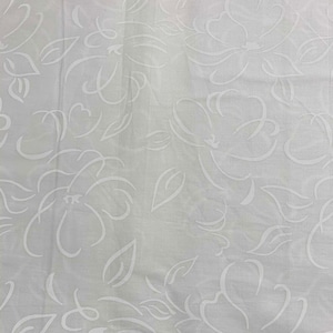 Calligraphy Flowers White on White - Banyan Classics Pearl - Banyan Batiks Cotton Fabric