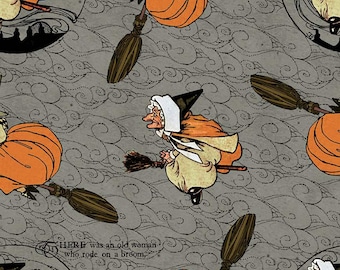 Old Mother Goose Toss Gray - Goose Tales - by J. Wecker Frisch for Riley Blake Fabrics 100% Cotton Fabric