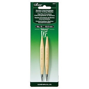 Trevo Needlecraft Takumi Bambu Agulhas de tricô circulares intercambiáveis tamanho 15/10,0 mm