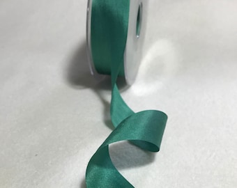 Forest Green 25mm/1" Pure Silk Ribbon - Made in France