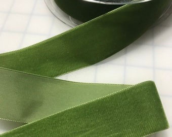 LEAF GREEN French Velvet Ribbon (1 1/2" wide)