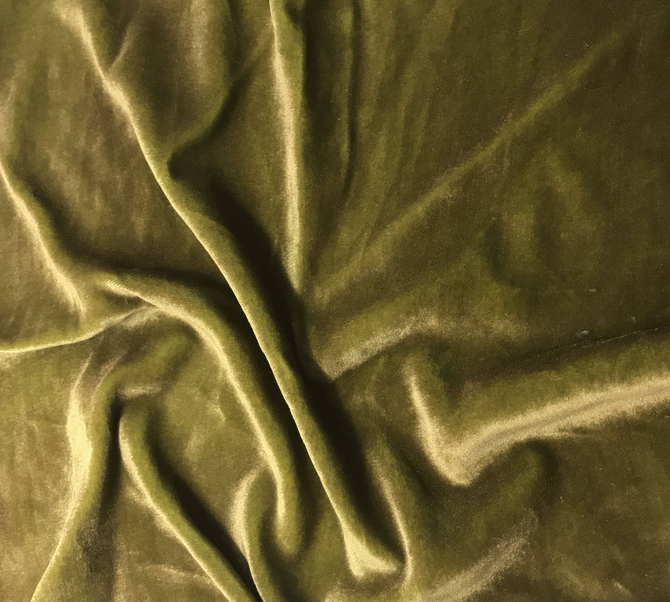 Hand Painted Silk Velvet Fabric Antique Gold on Golden Olive Etsy