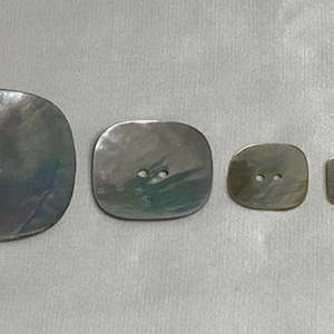 Italian Square Natural Shell MOP Pearl Button (5 Sizes to Choose From)