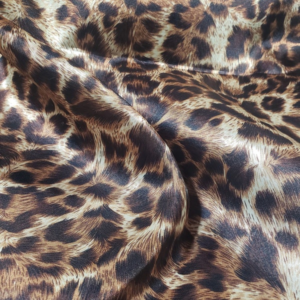 Leopard Spots - Faux Silk Charmeuse Satin Fabric