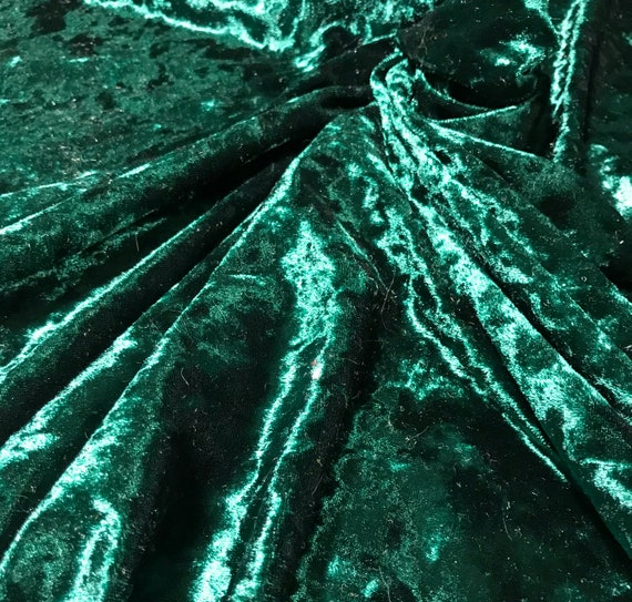Hunter Green Stretch Polyester Crushed Velvet Fabric -  Canada