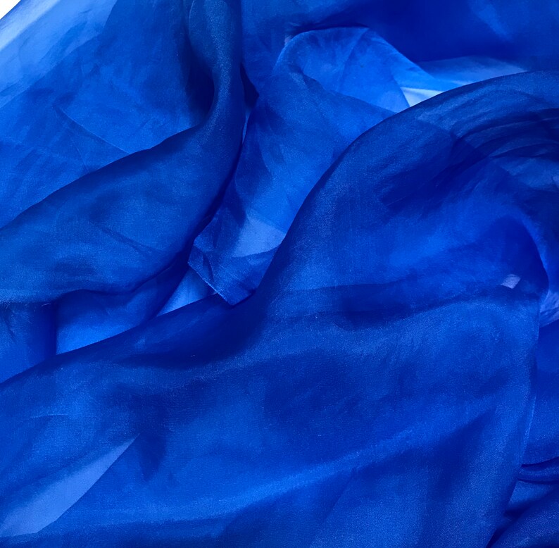 Hand Dyed CORNFLOWER BLUE Silk Organza Fabric Etsy UK