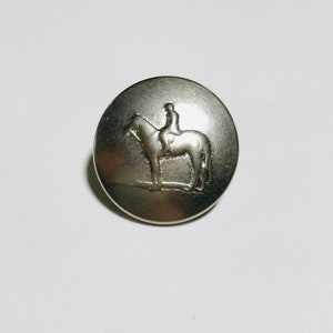 Silver Cowboy Horse Metal Button - 20mm / 3/4" - Dill Buttons Marca