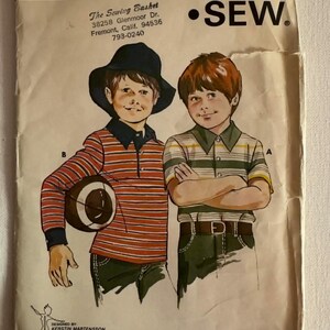 Kwik Sew Vintage Boys Rugby Shirt. Pattern # 806 Size: 4-6 8-10