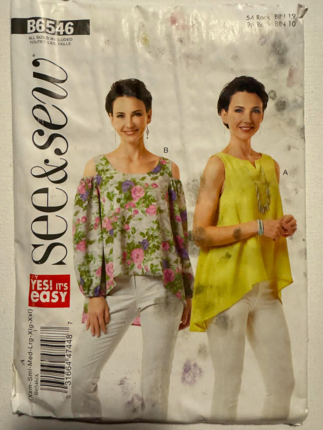 2018 See&sew Asymmetrical and Cold Shoulder Tops. Pattern # B6546 Size ...