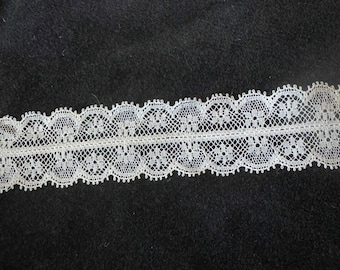 Borde De Encaje Ancho Color Marfil Vintage De 3,5" De Ancho X 1,5 Yardas - España