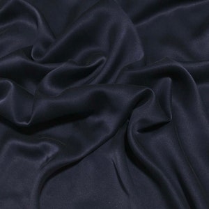 Navy Blue - Sandwashed Silk Charmeuse Fabric