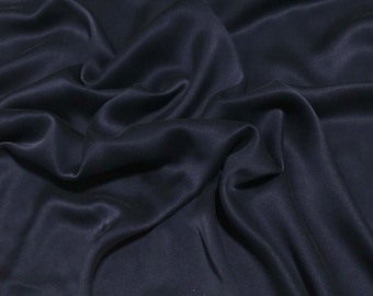 Navy Blue - Sandwashed Silk Charmeuse Fabric