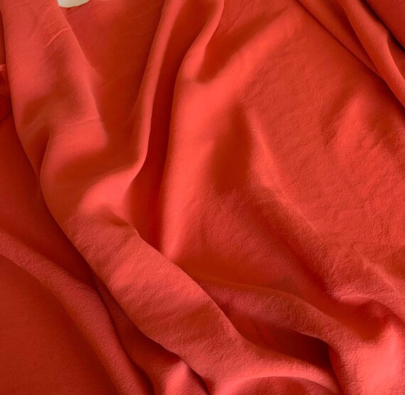 coral chiffon fabric - Coral - 8mm Silk Georgette Chiffon Fabric