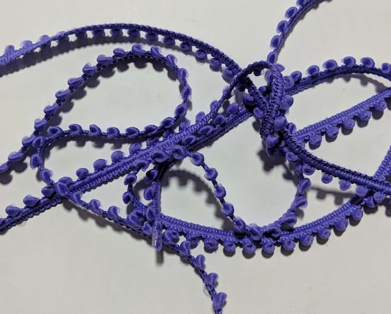 purple none - PURPLE French Pom Pom Trim (3/8" wide)