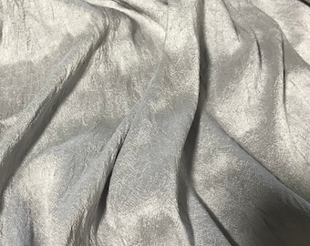 Hand Dyed Silver Gray - Silk Dupioni Fabric