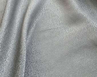 Silver Gray Crackle - 100% Silk Jacquard Fabric