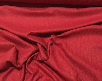 BRICK RED Raw Silk NOIL Fabric