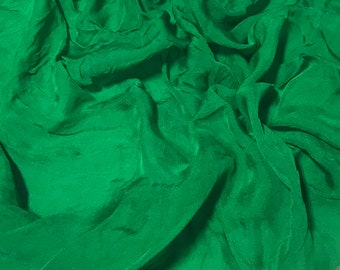 Hand Dyed Emerald Green - Soft Silk Organza Fabric