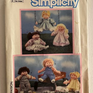 1985 Simplicity Cabbage Patch Kids. Pattern # 6823 Size: OSZ